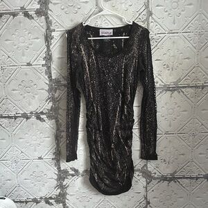 Cowgirl tuff Black and tie dye rucched mini  Dress